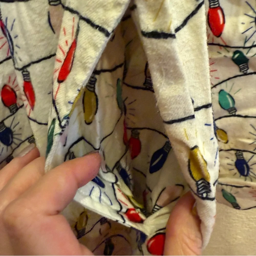 Hanna Andersson Adult Holiday Christmas Light Flannel Pajamas Sz L - Picture 8 of 13